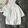 Pure cotton short-sleeved shirt for men, loose and large-sized in summer, casual and versatile, solid-color college-style shirt, trendy outerwear Item Picture